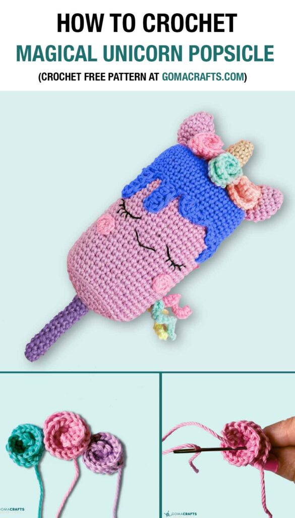 How to crochet magical unicorn popsicle amigurumi pattern